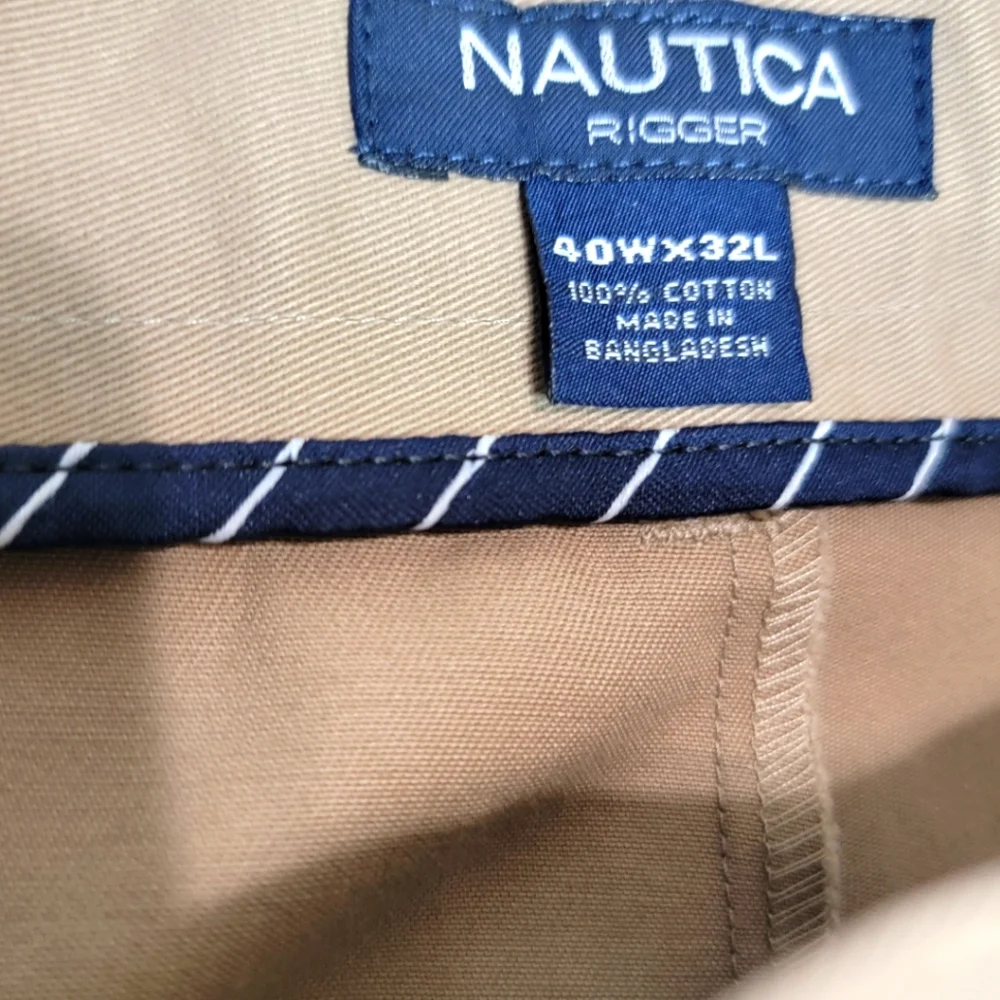 Nautica Men's‎ Rigger Double Pleat Wrinkle Resistant Trousers Size 40X32. #455